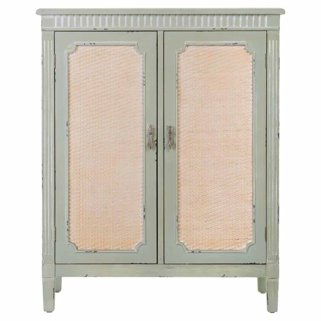 Mobile da ingresso in legno con verde 78x36x95h