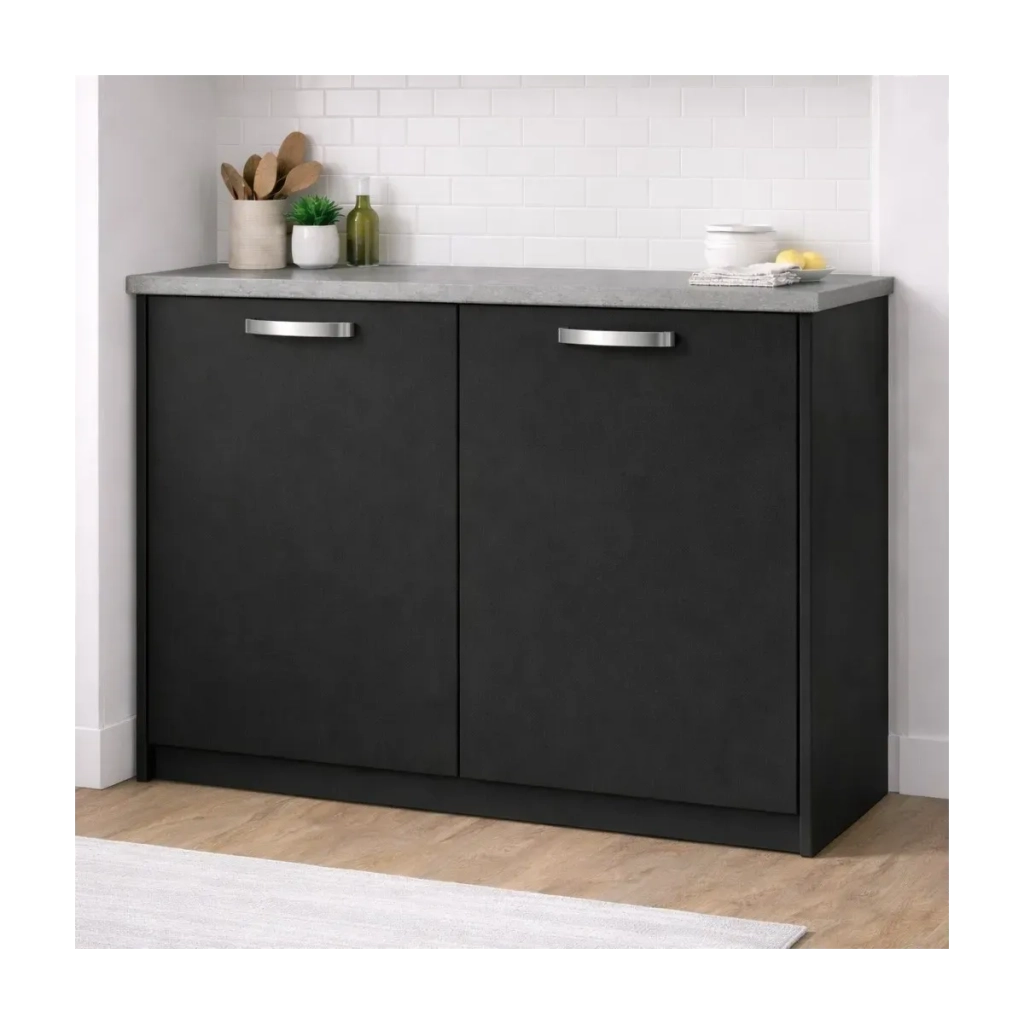 Anta per mobili in Legno nobilitato Compresa di Maniglia 90x45 Nero