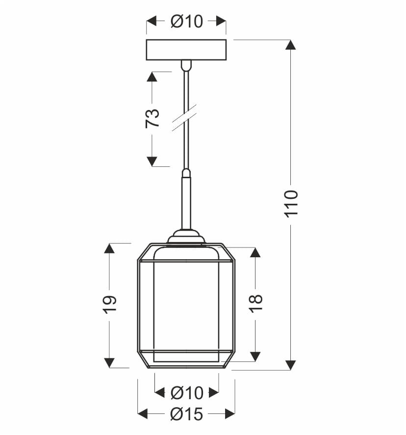 Lampada a sospensione Candellux Jonera nera E27 Ø15