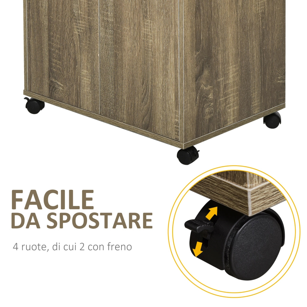 Armadio Multiuso con Ruote e Ripiano ¨C zephmum ¨C Grigio 60.4x40.3x97cm