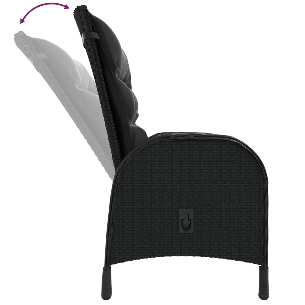 Set da Bistrot per Giardino 3 pz in Polyrattan Nero 3058549