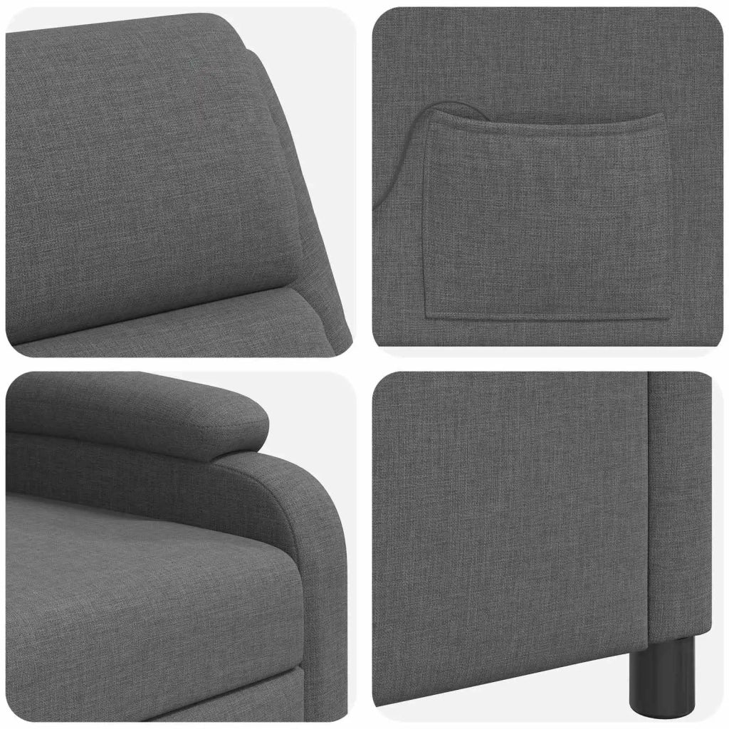 Poltrona Massaggiante Grigio Scuro Tessuto 42034870