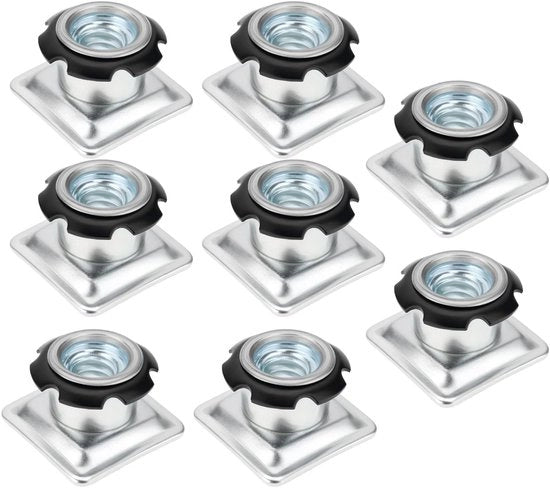 Set di 8 inserti a forma quadrata per tubi con viti
