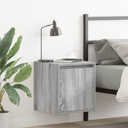 Comodino a Muro-Tavolino da notte sospeso Grigio Sonoma 38x34x40 cm 866197