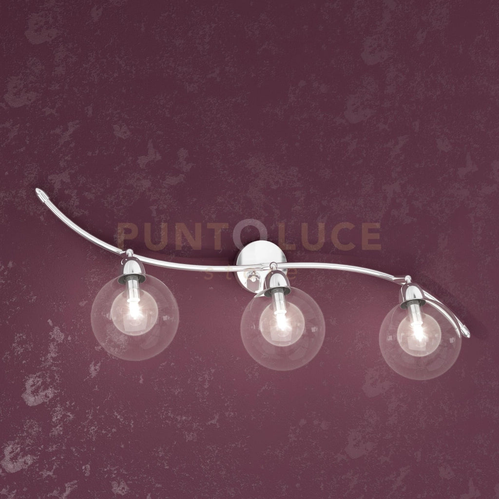 WILLOW FARETTO 3 LUCI VETRO TRASPARENTE 1098-F3-TR