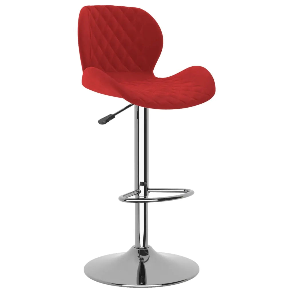 Sgabelli da Bar 2 pz Rosso Vino in Velluto 334917