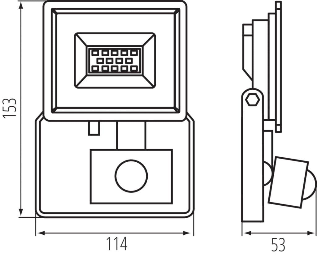 Faro LED 10W con sensore movimento IP44 4000K Miledo