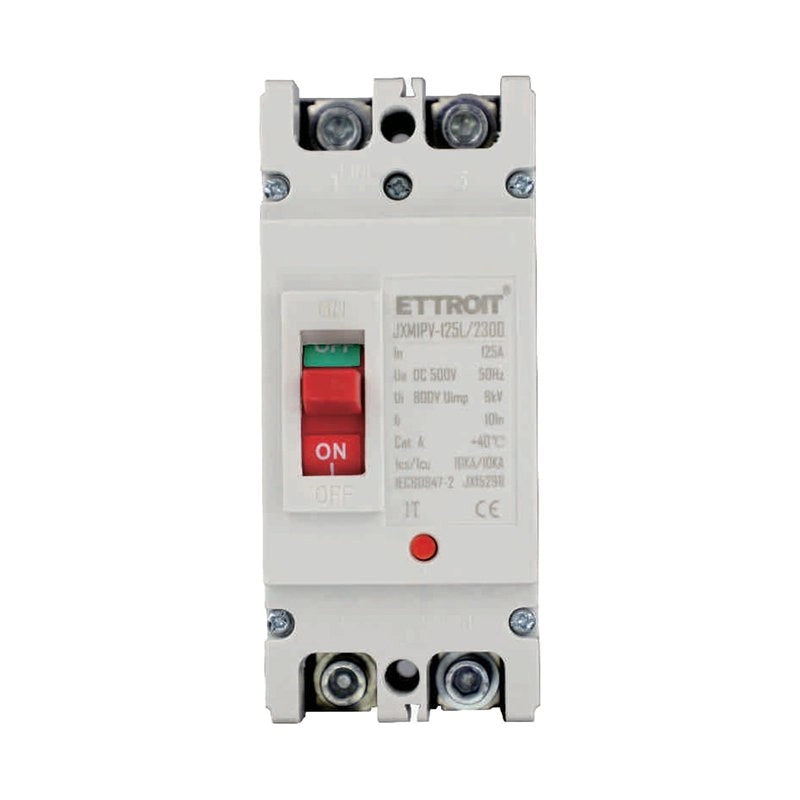 MCCB Interruttori Scatolati Magnetotermici DC Fotovoltaico 2P 10kA 125A DC 500V IP20 IEC60947-2
