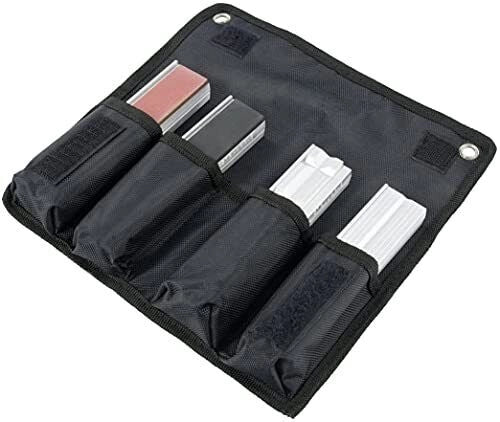 HEUER 115160 Set di Ganasce di Protezione per Morsetto 8 Pezzi in Alluminio con Magneti in Neodimio in Borsa colore Nero