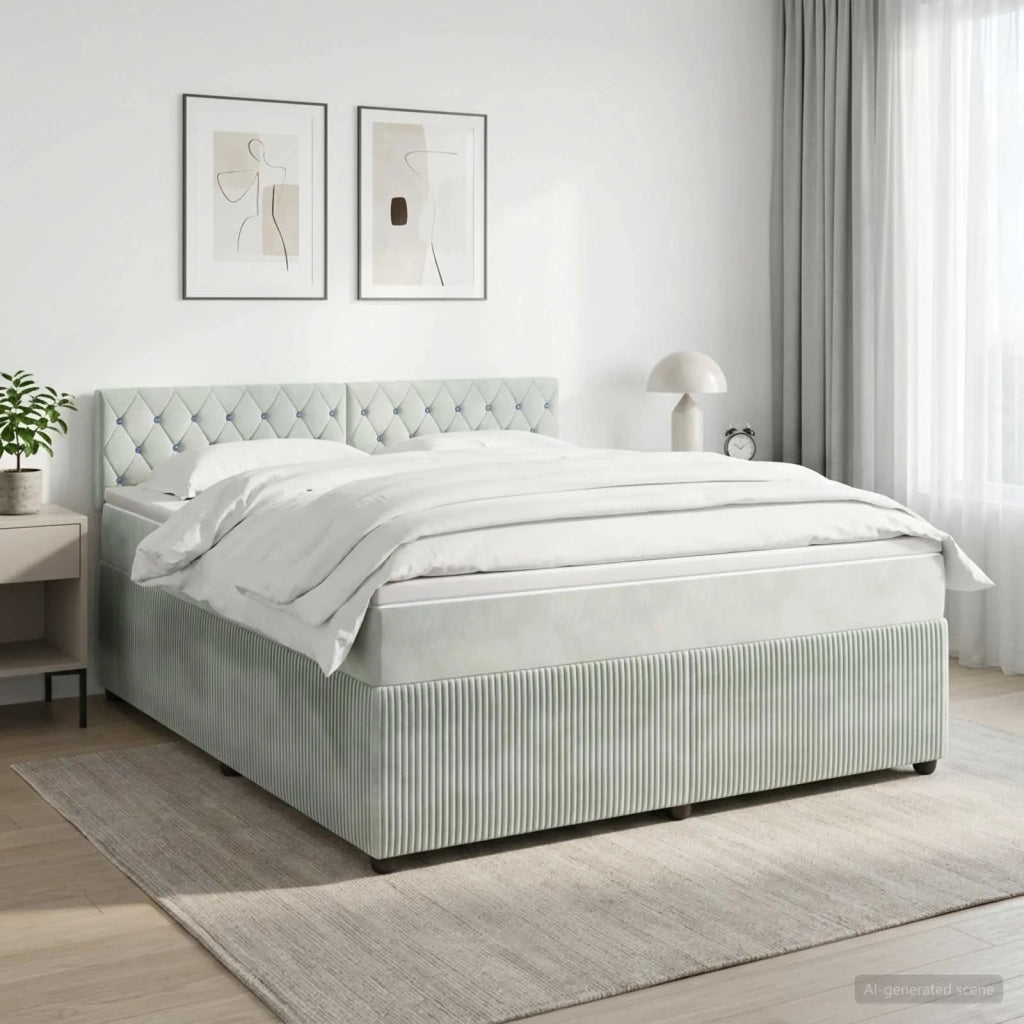 Letto box spring con materasso Grigio Chiaro 140 x 200 cm 3451685