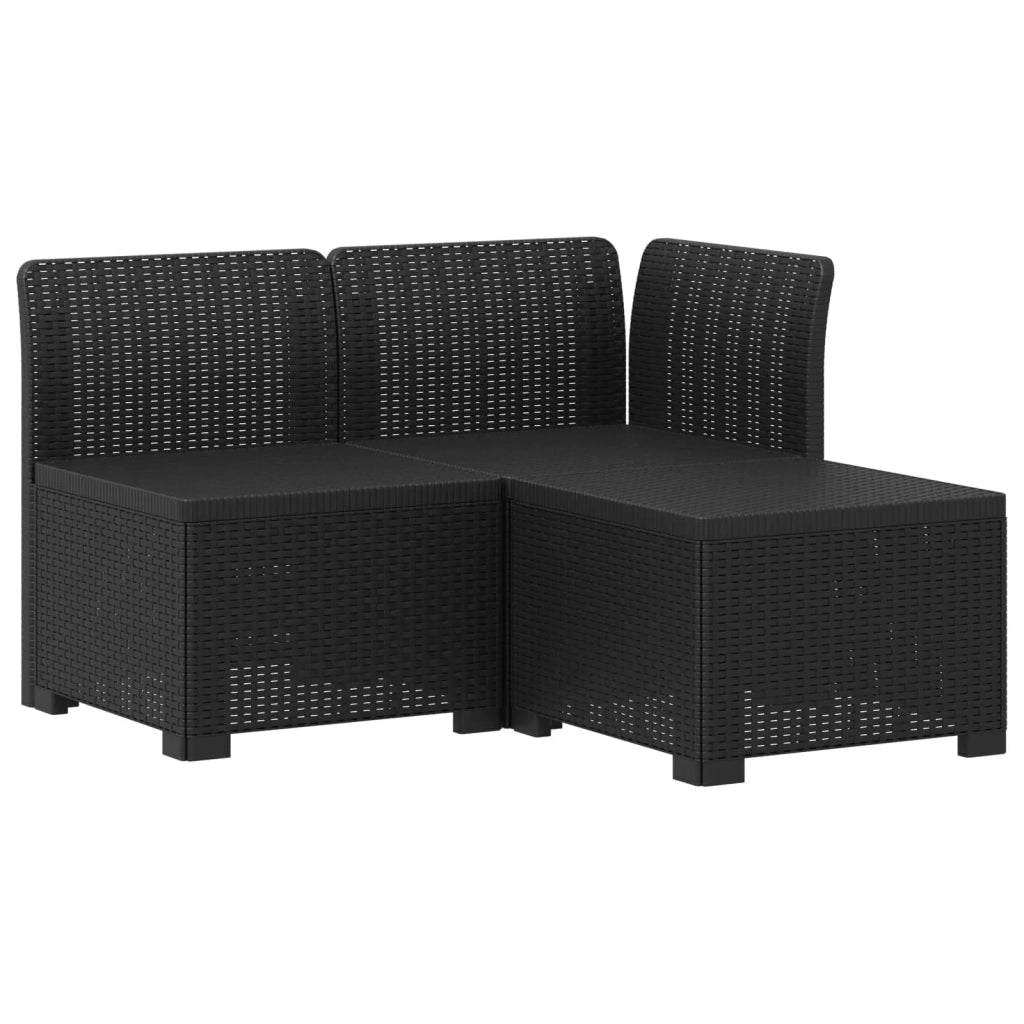 Divano da esterno-Divano da Giardino 3 posti con cuscini in look rattan PP 155845