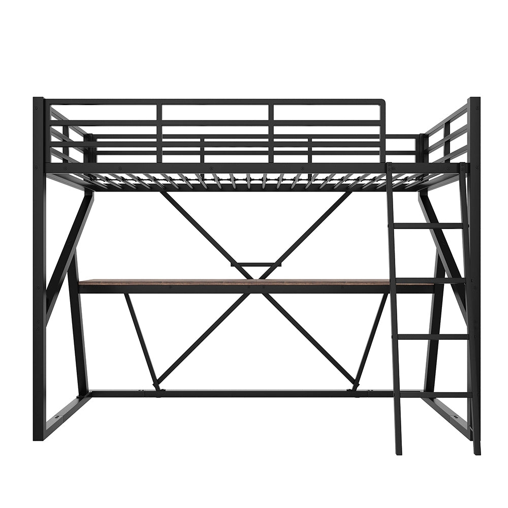 Letto a soppalco - Xylo - 90x200 cm scrivania nero