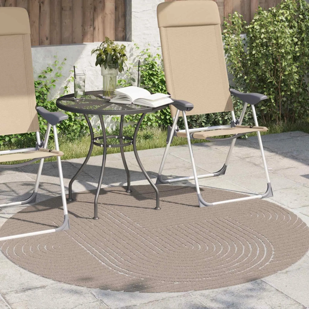 Tappeti per area Rotondo PALMERAS Beige Ø 120 CM Poliestere 42022593