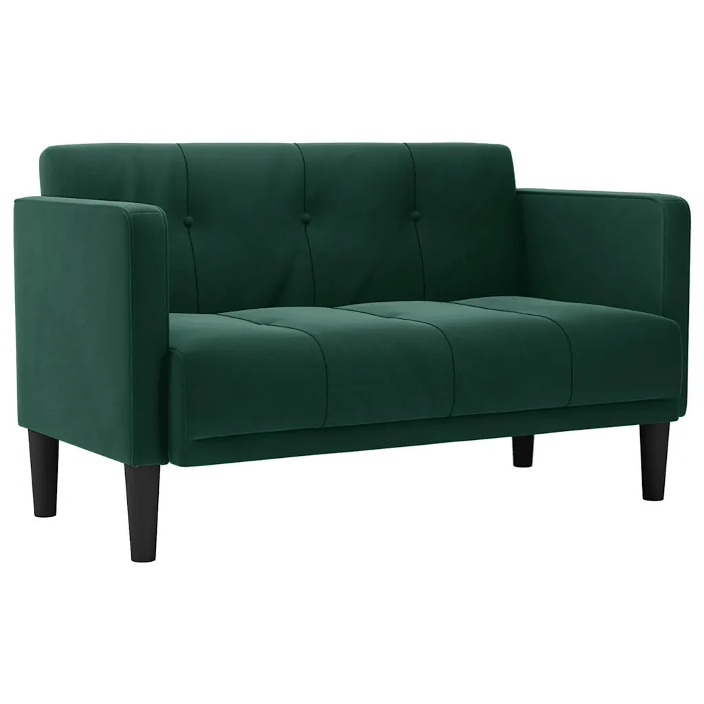 Divano Divanetto-Sofa Verde Scuro 111 cm in Velluto