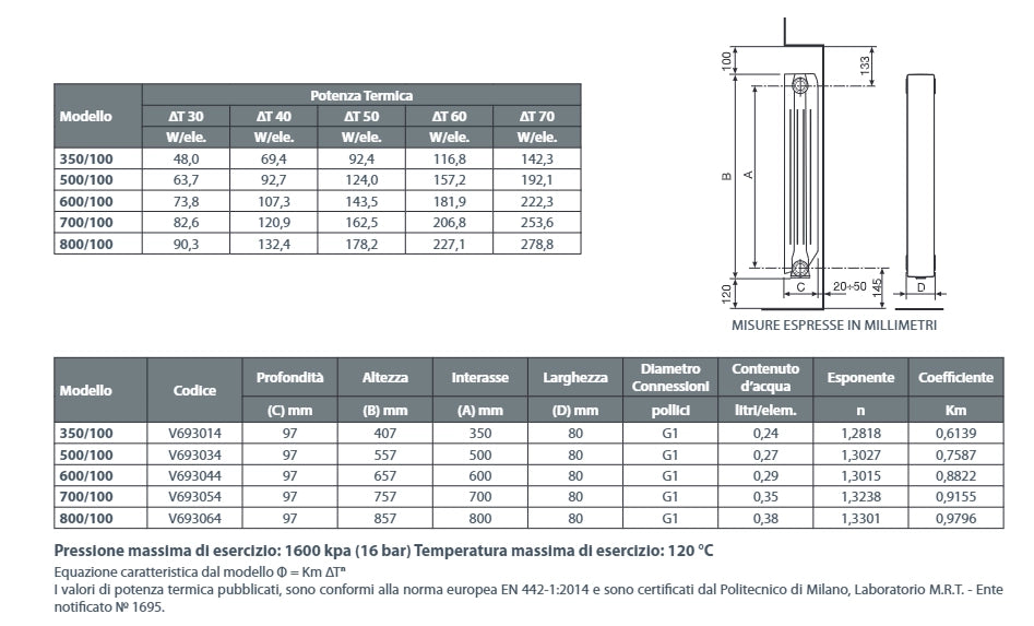 RADIATORE IN ALLUMINIO BLITZ SUPER B4 H700 Elementi   9