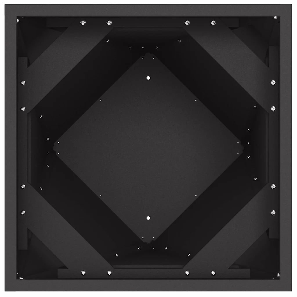 Fioriera 2 pz-Set di 2 Vaso-Contenitore per Piante Nero 40 x 40 x 75 cm Acciaio