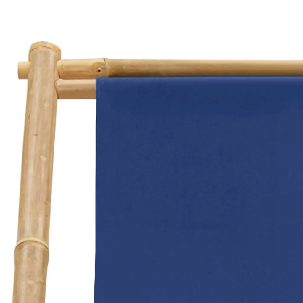 Sedia da Giardino | Sedia a Sdraio in Bamb¨´ e Tela Blu Marino