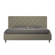 BS COM Letto contenitore imbottito 180x210 similpelle cappuccino