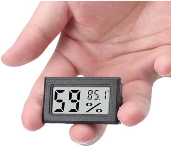 Mini-idrometro digitale, idrometro per interni con sensore di temperatura, Fahrenheit (°C), nero.