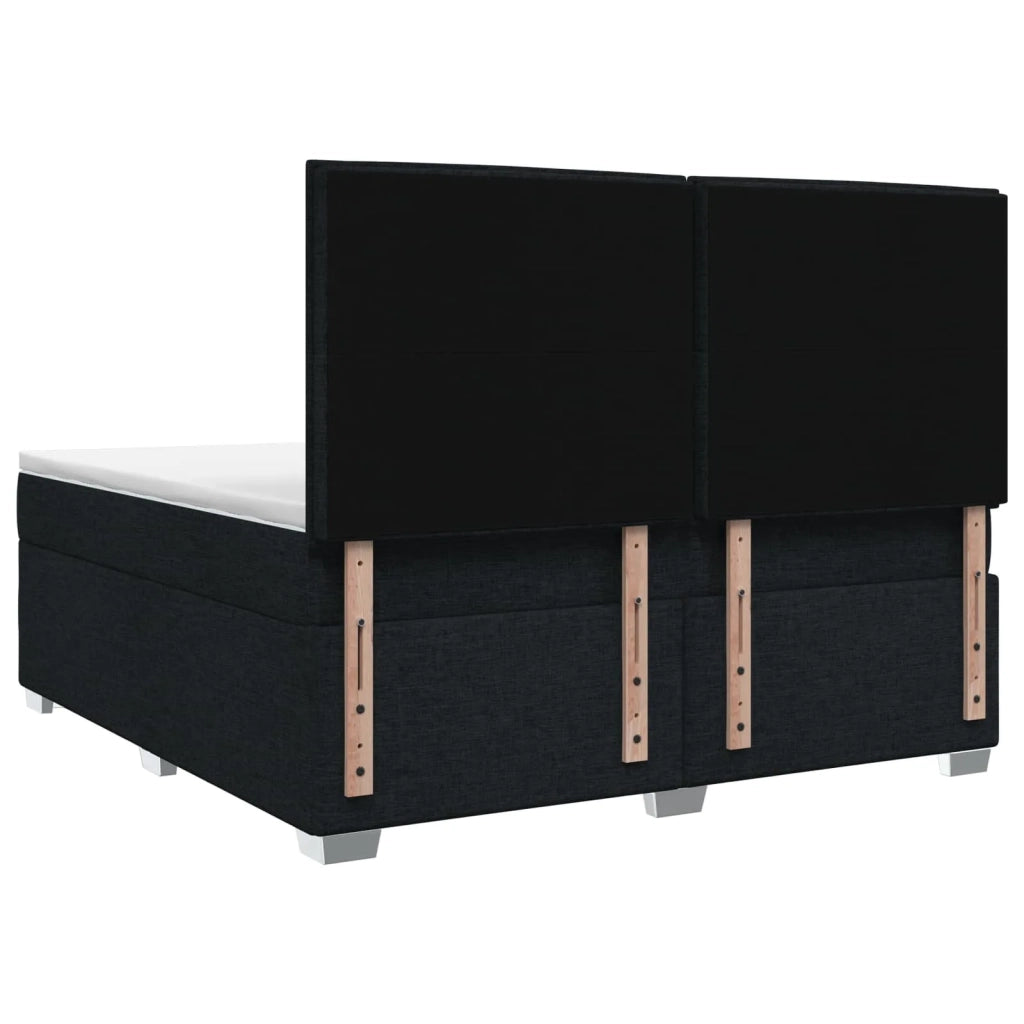 Letto box spring con materasso Nero 140 x 190 cm Tessuto 3454861