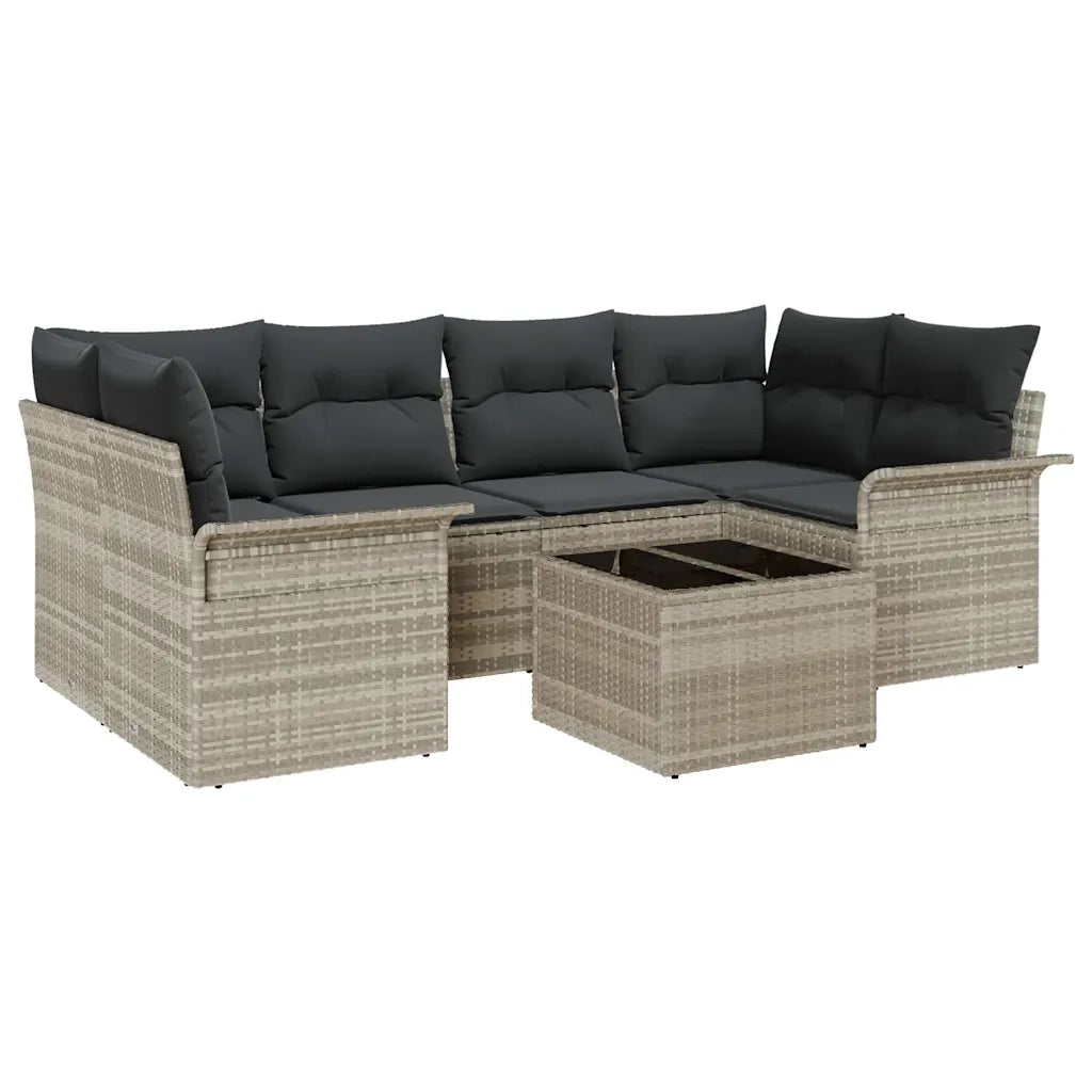 Set Divano da Giardino 7 pcs Grigio chiaro e grigio scuro