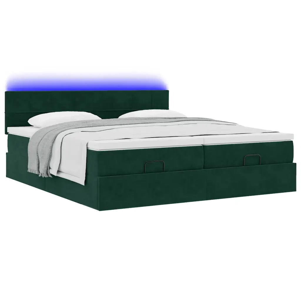 Struttura Letto Pouf con Materassi 200x200 cm Velluto 3312932