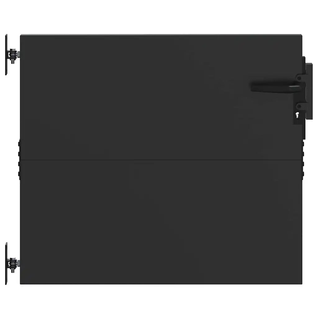Cancello da giardino con blocco Nero 85 x 100 cm 42015879