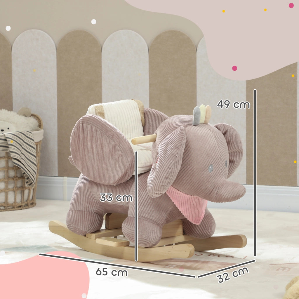Dondolo per Bambini con Suono e Cintura di Sicurezza ¨C Minimal ¨C Legno Naturale