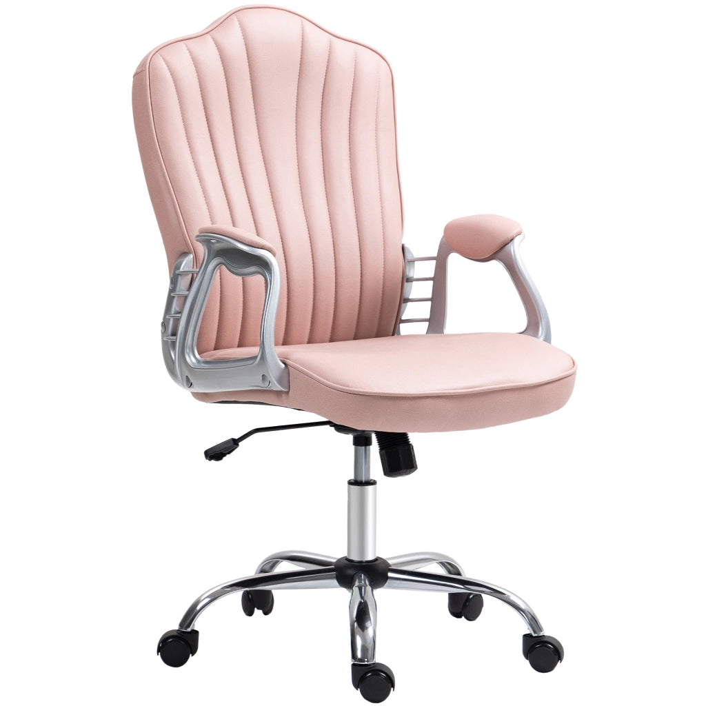 Sedia da Ufficio Girevole Regolabile con Schienale e Braccioli ¨C zephmum ¨C Rosa
