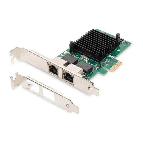 Scheda di rete digitus gigabit ethernet pci express network card, 2 porte 1gbe - DN10132
