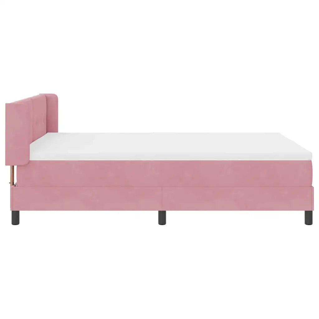 Letto a molle con materasso Rosa 200 x 160 cm Poliestere