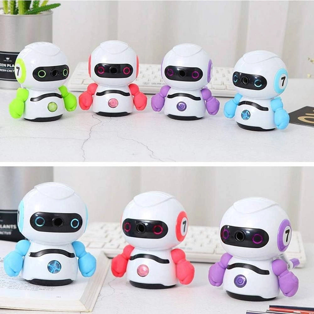 Trade Shop - Temperamatite Design Robot Manuale Con Manico Desktop Per Studenti Ufficio Scuola -