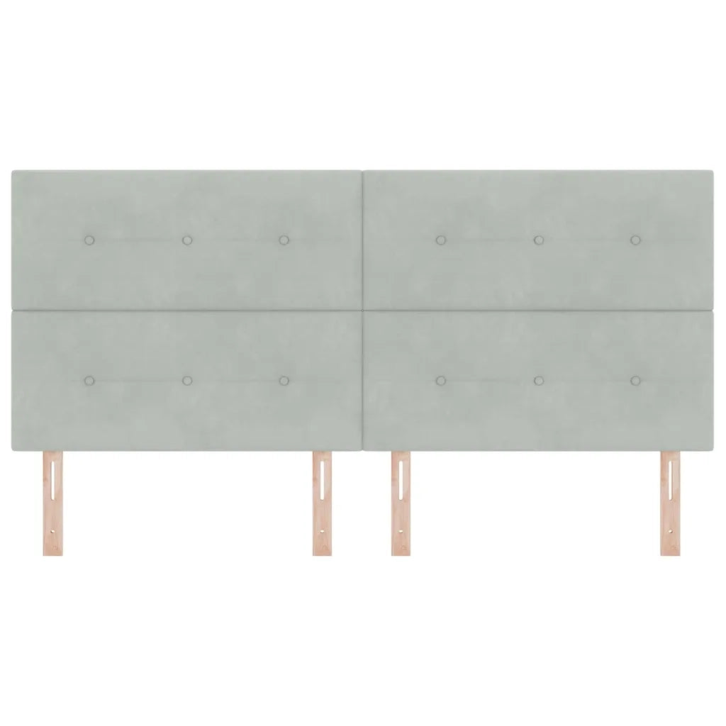 Testiera | Testata LED con strisce LED Grigio chiaro 200 cm Velluto