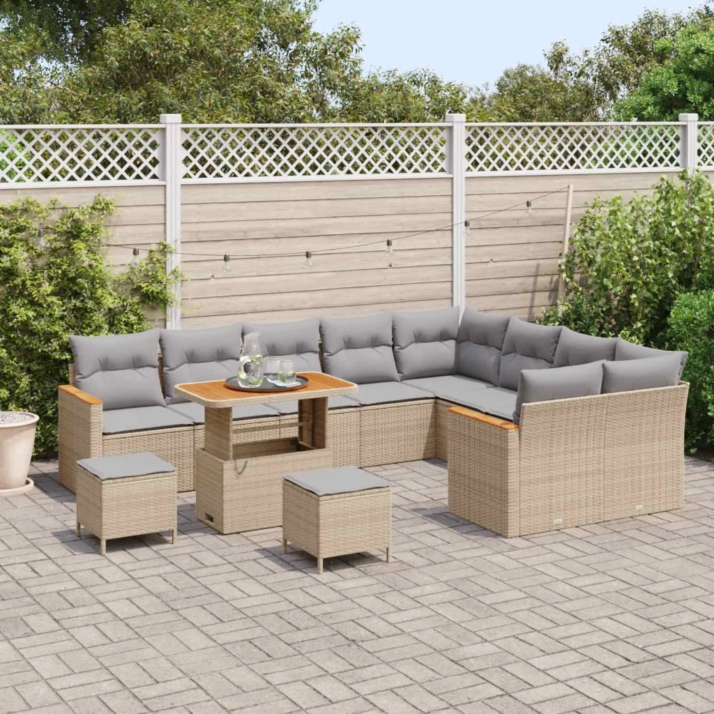 Set Divano da Giardino 12 pcs Beige polyrattan 3362957