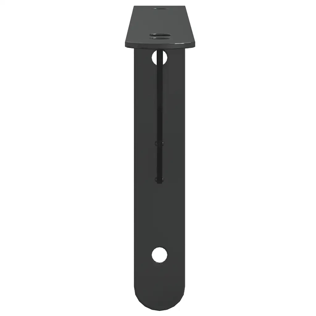 4 pz Staffe per Mensola | Ripiano | Scaffale 23,5x2,5x15,5 cm in Acciaio Inox Nero