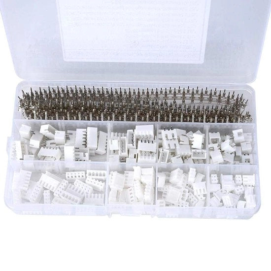Kit di connettori assortito con montaggio PCB, 560 pezzi, 254mm, 2-3-4-5 pin, connessione crimp JST-XH maschio/femmina, 25mm.