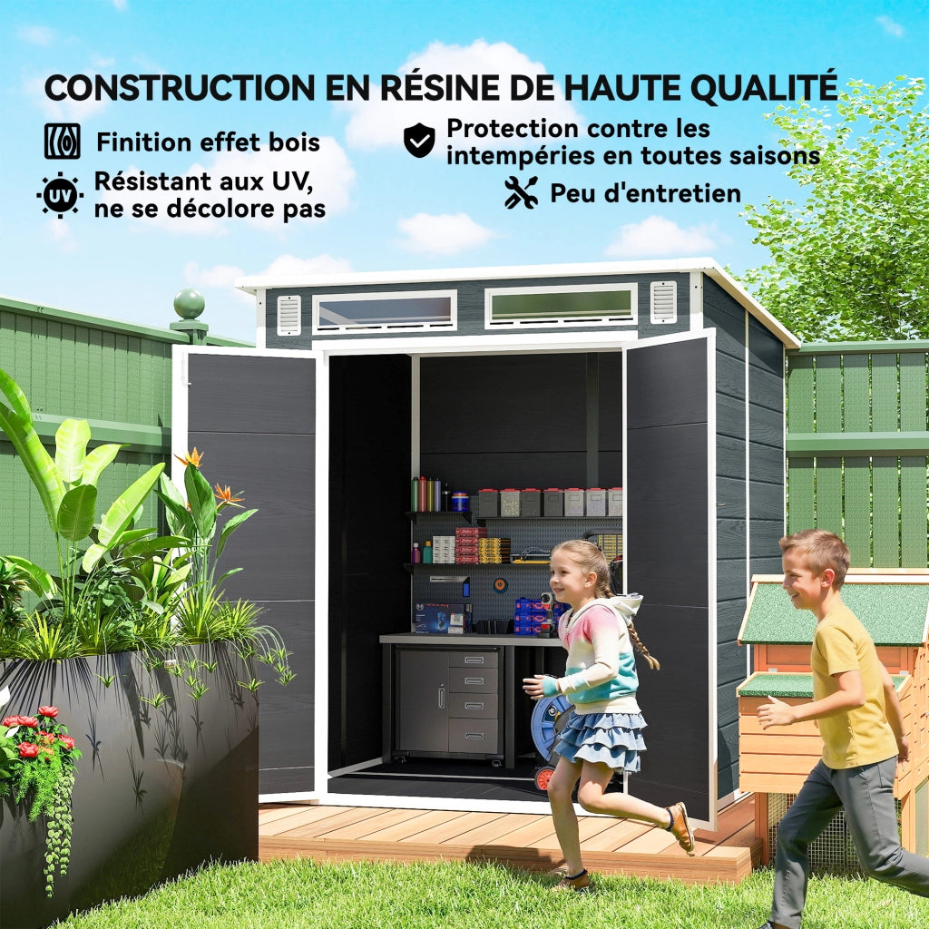 Casetta da Giardino ¨C Minimal ¨C Resina Grigio 3,3 m2