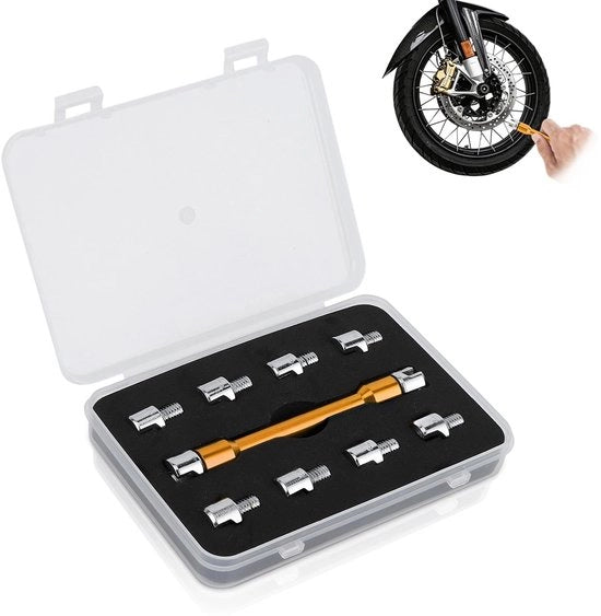 Kit di chiavi a forma di spatola 10 pezzi - Kit di chiavi CNC - Attrezzo di riparazione - Adatto per motocicli - Lunghezza 93 mm - Alluminio/Ferro - Chiave a spatola