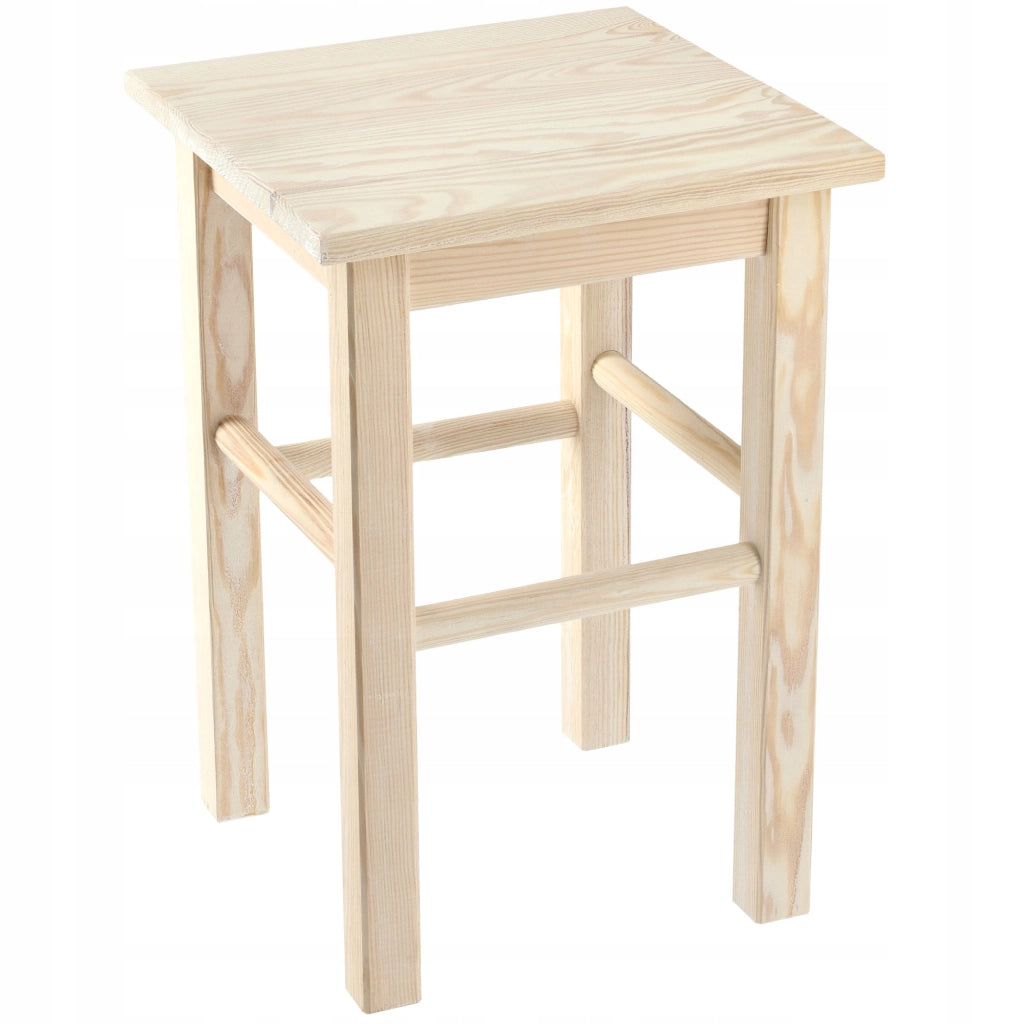 Sgabello da cucina in legno KADAX, 44 cm, robusto, bianco