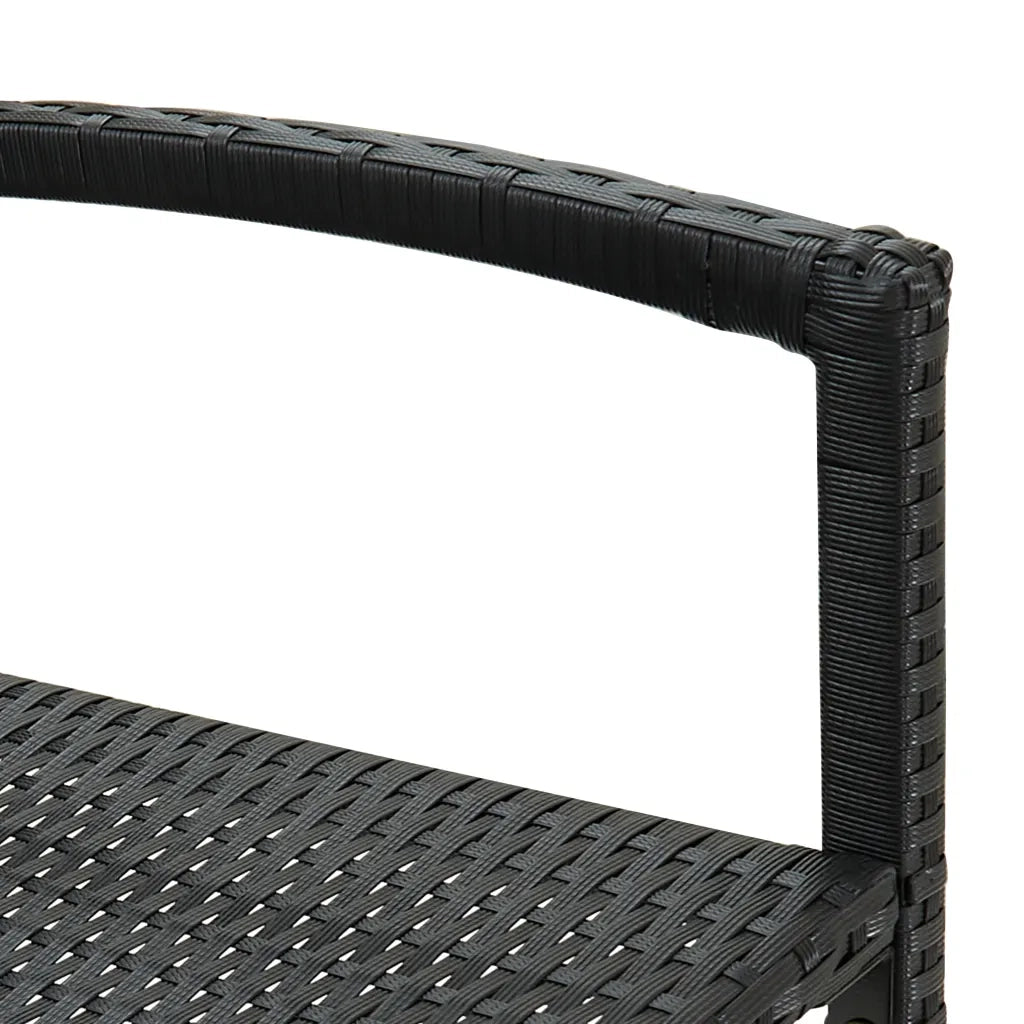 Sgabelli da Bar 2 pz in Polyrattan Nero 362581