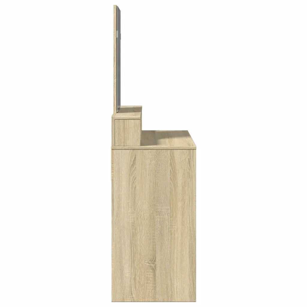 Toeletta | Tavolo da Trucco con Specchio Rovere Sonoma 80x41x144,5 cm