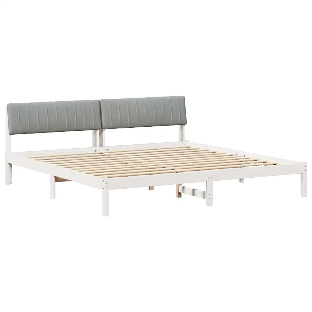 Struttura del Letto Bianco e grigio chiaro 200 x 200 cm