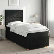 Letto box spring con materasso Nero 100 x 200 cm Tessuto 3454335