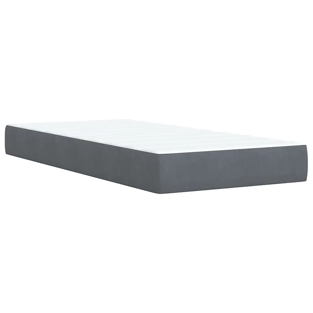 Giroletto a Molle con Materasso Grigio Scuro 80x200 cm Velluto 3292203