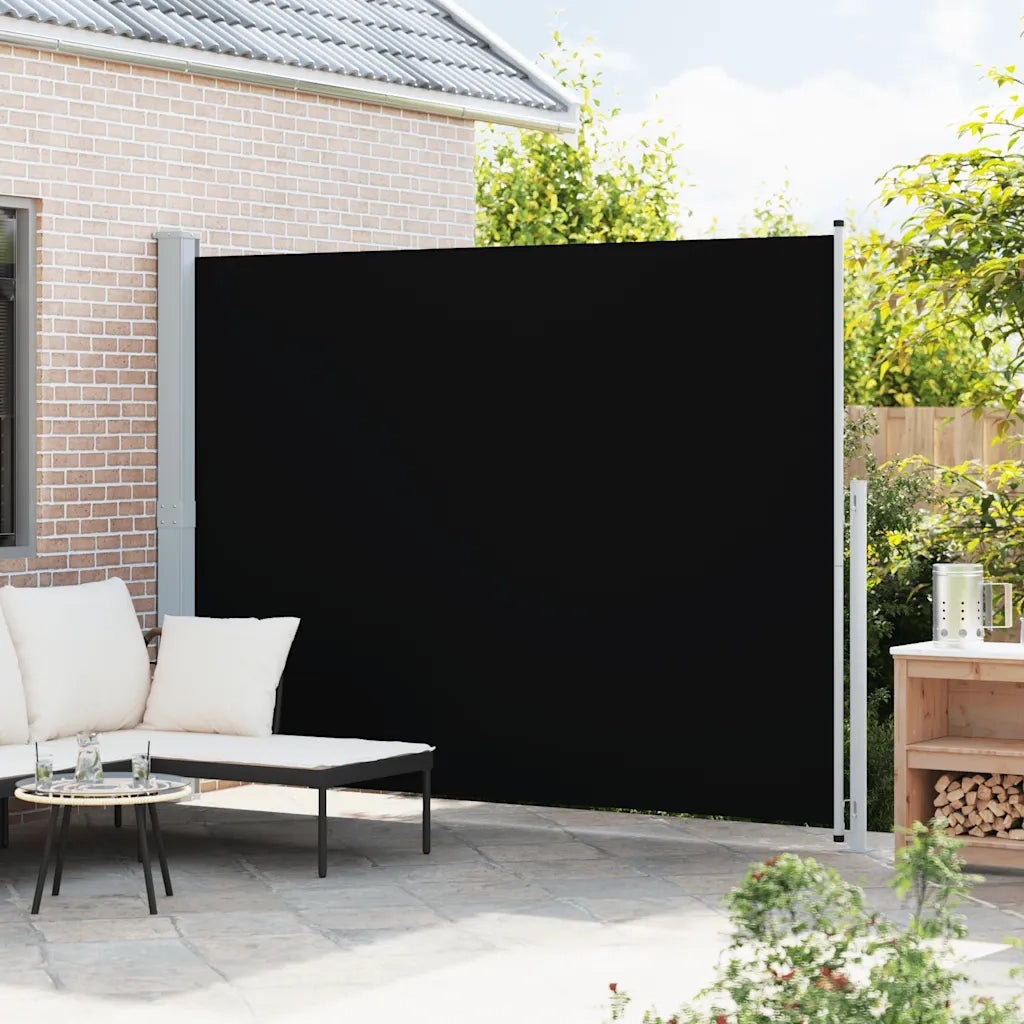 Tenda Laterale Retrattile per Patio 220x314 cm Nera 313423