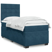 Giroletto a Molle con Materasso Blu 90x190 cm in Velluto 3293090