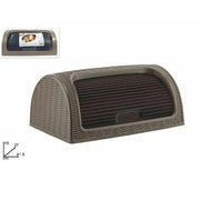 Trade Shop - Portapane Pane Crock Serrandina Grande Rotolo Contenitore Effetto Rattan Marrone -