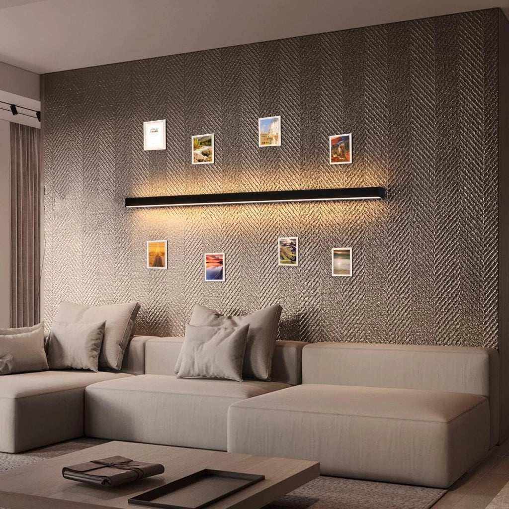 ZMH Applique da parete a LED per interni nera 100cm lampada da parete moderna 3000K per corridoio e camera da letto