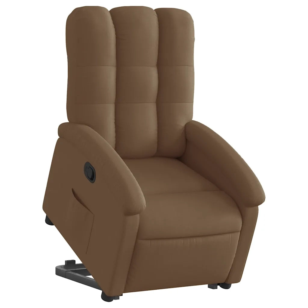 Poltrona Alzapersona Reclinabile Marrone in Tessuto 3204096
