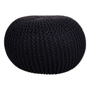 Puff de algodón trenzado negro 45x45x30